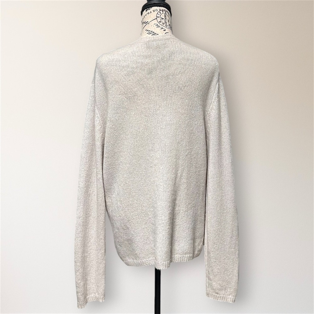 Vince Cashmere Sweater Ivory Crew Neck Lightweight Knit Quiet Luxury Minimalist - Picture 4 of 11
